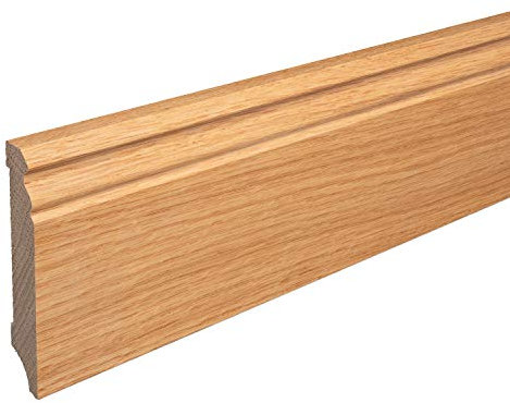 Sockelleiste Massiv Holz Eiche natur lackiert Hamburger Berliner Profil 100mm