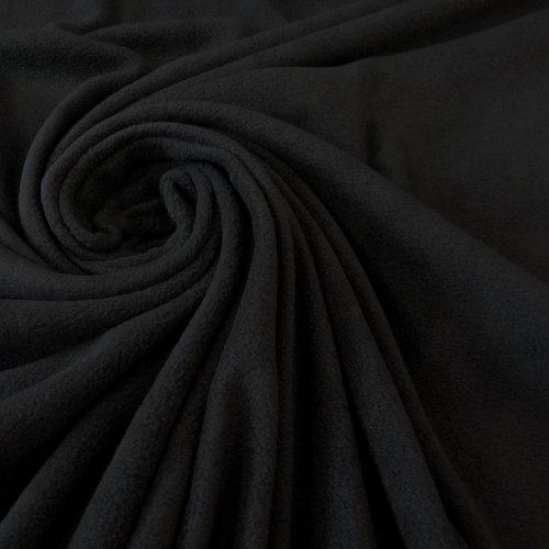 Stoff Meterware Fleece Polar - Fleece weich kuschelig schwarz Kleiderstoff Preis pro Meter