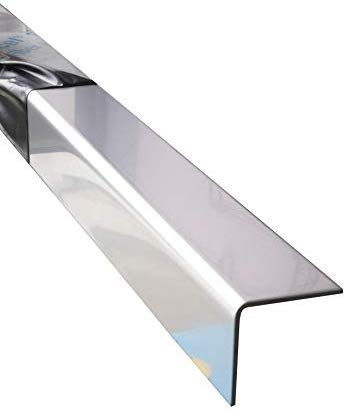Edelstahl Eckschutz, 2000mm Edelstahl Winkel 45x40 mm Schenkelinnenmaß aus Edelstahl blank 1,5 mm stark L Profil, Winkelblech,