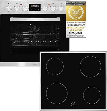 Exquisit EHE 157-2 UR Set de cuisinière encastrable | 59 L | Cuisinière vitrocéramique