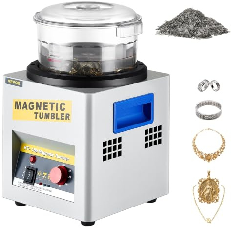 VEVOR Pulidora Magnética para Joyas KT-185 3 kg 2000 RPM Vaso Giratorio