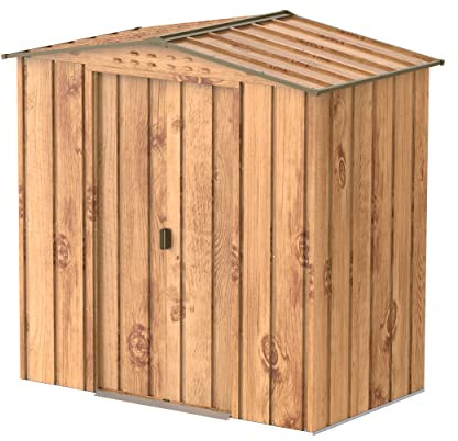 Duramax - caseta cobertizo jardín - TOP VENUS 6X4 - Resina PVC - color imitación madera - 2.01 x 1.23 x 1.2 metros
