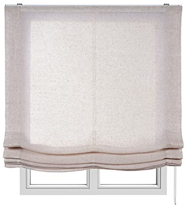 STORESDECO - Store Bateau sans Tige, Plissé Tamisant pour Fenêtres Et Portes | Couleur Ecru, 45 cm x 175 cm