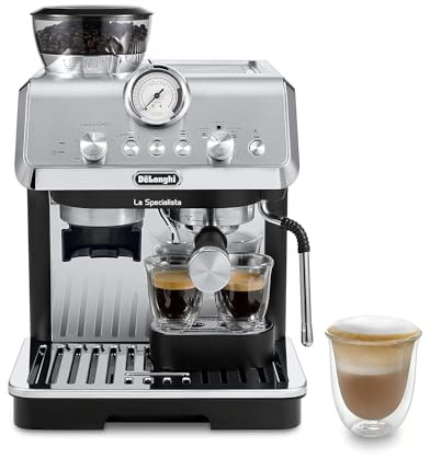 De'Longhi La Specialista Espresso Machine with Grinder, Milk Frother, 1450W, Barista Kit - Bean to Cup Coffee & Cappuccino Maker,Stainless Steel, Black
