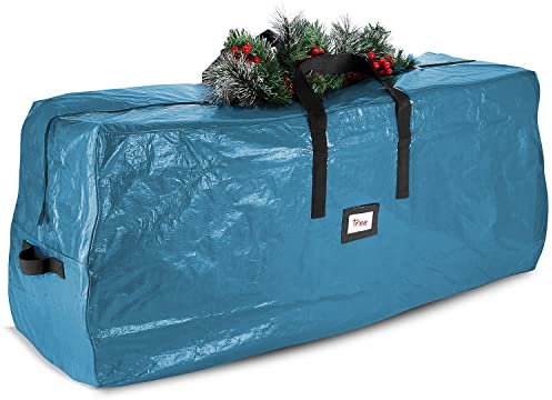 Hearth & Harbor 2,3 m Aufbewahrungstasche für Weihnachtsbaum, künstliche Weihnachtsbaumtasche mit verstärkten Griffen, Doppelreißverschluss, breite Öffnung, großer Aufbewahrungsbehälter für Bäume und