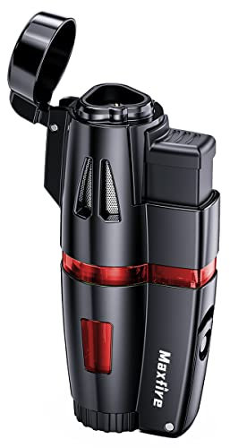 Maxfire Flamtändare med trippel jetflamma, gas, butan, påfyllningsbar, säljs utan gas