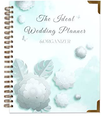 BIGWHEAT88 Der Ideale Hochzeitsplaner & Organisator Spiralblock Liniertes Notizbuch Perfekt für die Detaillierte Planung Zukünftiger Paare,Blue,A4(280 * 210mm)