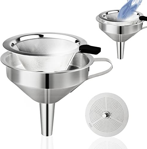 Paint Filter Resin Filter Colour Sieve Funnel Stainless Steel Resin Filter Stand Paint Sieve for SLA/DLP/LCD Resin 3D Printer Reusable