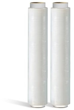 UK SUPPLIES LIMITED 2 Rolls Clear Stretch Shrink Wrap (All Pack Sizes) 400mm x 250m x 23 Micron Strong Heavy Duty Packaging Cling Film Tear Resistant Water & Moisture Proof Multi Use Pallet Wrap