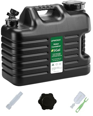 UPWOIGH Wasserkrug, verdickter Wasserspeicher, Überlandausrüstungsbehälter, Camping, wirklich auslaufsicher, schwarzer Wassertank, BPA-frei, tragbare Notfall-Wasserkanne für draußen und Wandern