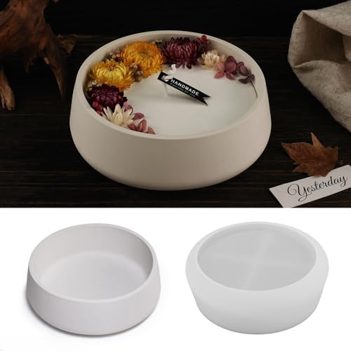 Runde Schalen Silikonform für Gips, Beton und Epoxidharz, 18,5 cm | Große runde Gießform für Schalen und Deko; ideal für Schmuck, Trockenblumen und Geschenke