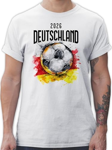 T-Shirt Herren - Fußball EM WM - Deutschland 2025 Germany - 5XL - Weiß - Deutschland-Trikot Fussball Shirt männer Europameisterschaft Deutschland. Tshirt fu Ball Trikot em- Fanartikel