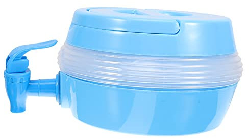 WOONEKY Dispensador De Bebidas Plegable 3.5l Azul Con Base y Grifo Material Plástico Seguro Adecuado Para Deportes y Actividades Al Aire Libre Fácil De Transportar y Almacenar