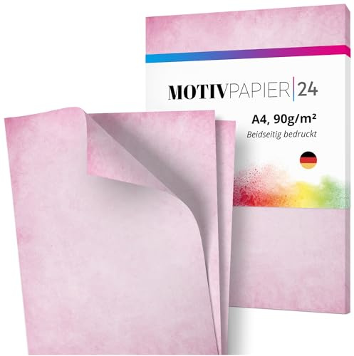 Einladungskarten Manufaktur Hamburg 60 Blatt Briefpapier Set beidseitig bedruckt Motivpapier Papier A4 Druckerpapier 90g/m² Vintage Retro Antik rosa Lila altes Papier