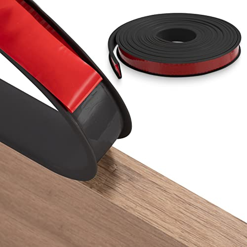 FAKILO 40mm x 3m U-Form Selbstklebend Möbelkantenband, Flexible Möbelkantenband Kantenumleimer Selbstklebend TPE Faltbarer Kantenschutz für Schrankkanten Arbeitsplatten Abschlussleiste (Schwarz)