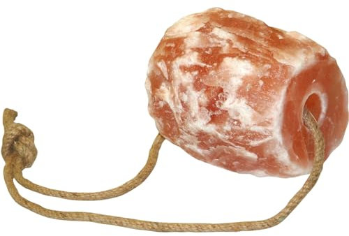 RL24 - Kerbl Salzleckstein – Leckstein für Pferde mit Mineralien & Spurenelementen – Pferdeleckerlis aus 100% Bergkristallsalz – Mineralleckstein mit Kordel – Zusatzfutter – 1 x 2500 g