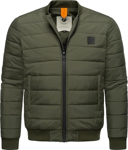 Ragwear bomberjacka för män, övergångsjacka, lätt, vattentät sommarjacka, kort, Boomber YOUMODO S-3XL, Mörk oliv, L