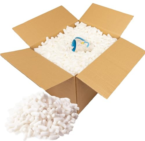 Verpackung Peanuts White ECO Verpackungsfüller, wasserlöslich, kompostierbar, biologisch abbaubar, lose Füllung, Verpackung Chips, Hohlraumfüller (2,5 Kubikfuß)