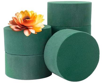 Koorium 6er Set Steckmasse FüR Kunstblumen, 8x4 cm,Blumensteckschaum,für 6 Pcs Blumen in Hochzeiten und Blumengeschäften, Nass & Trocken Floral Foam Green Grün