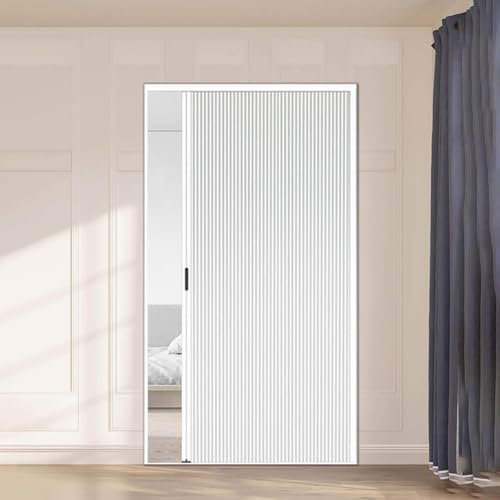 falttüren schiebetüren 190 200 210 220 230 240 Cm Hoch Unsichtbare Falttür Mit Wabenstruktur, Ohne Bohren Weiße Falttüren Für Den Kleiderschrank, Küche, Badezimmer Schiebe-Falttüren(70x220cm/27.5x87in
