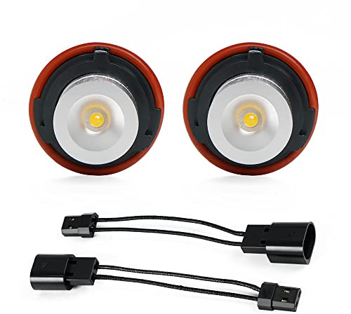 Angel Eyes，Led Faros Angel Eyes 2 luces LED de posición Angel Eyes Uso apto para coche, luces de colores Uso apto para E53, E60, E61, E87, 04-06, E39, 01-03, E83, 02-08, 630Ci, 645Ci, 650i, M6, 04-07(