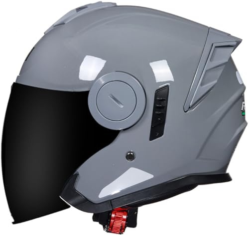 Casque Moto Vintage, Casques Jet avec Visière Casques Bols Casque Mobylette avec Lunettes Homologué Dot/ECE Rétro Demi Casque Moto Vélo Scooter Chopper pour Adultes Homme Et Femme