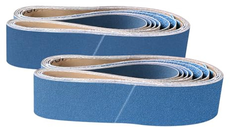 UMXIUO Nastri Abrasivi 40 x 760 mm 8 Pezzi 40/60/80/120 Grana | Corindone Zirconio Nastro Abrasivo, Carta Abrasiva per Levigatrice a Nastro, per Lucidare Metallo, Legno