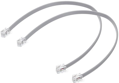 QUARKZMAN 2 Pack Cable De Teléfono De 30 cm Para Hogar Oficina Gris