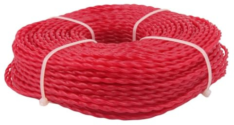Vilgftyiet Rasenmäher-Trimmerschnur, 3 mm Durchmesser, Nylon-Schneidfaden für Gas- und Elektro-Trimmer, roter Ersatzdraht