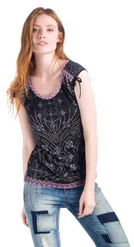 Koroshi Top Estampado Sin Mangas Mujer con Lazos
