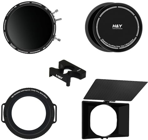 H&Y Filmmaker's Kit Revoring Mark II 46-62mm VND (ND3-1000) Neutral Density Filter & CPL Circular Polarizer + VND Converter + RevoSwift Magnetic Bridge Ring + Magnetic Matte Box + RevoRing Cap
