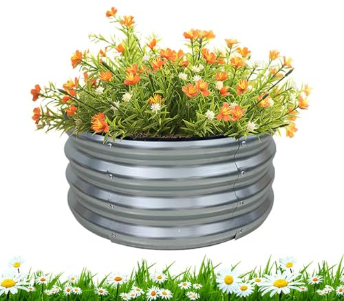 Genérico Bancos de Cultivo Elevados de Metal,Jardineras Flexibles Resistentes para Exteriores - Jardineras Exteriores - Cultivo en Jardín, Suelo, Balcón, Terraza