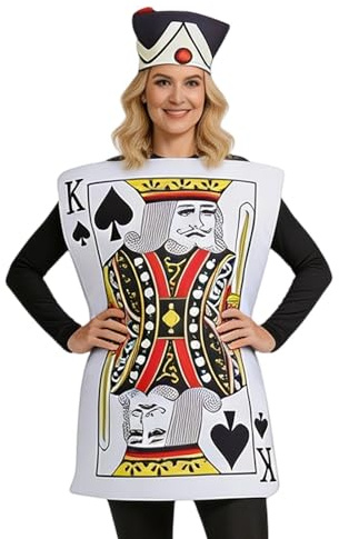 Karten-Kostüm | Lustiges geteiltes Schulterriemen-Outfit - Halloween-Party-Kostüm - für Party, Maskerade, Rollenspiel, Karneval