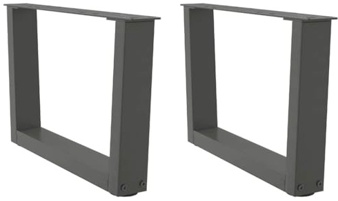 Mangloder Couchtischbeine V-Form 2 Stück Anthrazit aus Stahl 60x(30-31,3) cm mit verstellbaren Kunststoffnivellierern für Couchtisch, Beistelltisch, Möbel, stabiles Tischgestell, modernes Design
