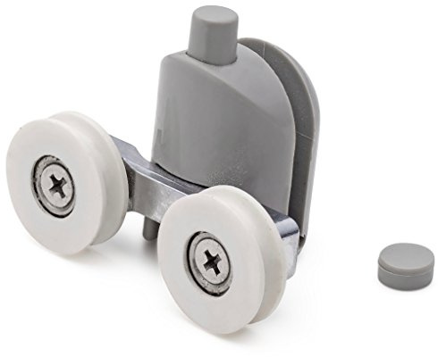 ShowerPart U Grooved Twin/Double Bottom Shower Door Rollers/Wheels/Runners L016, Diameter 22mm, Wheel Thickness 6mm, Plastic, Shower Door Replacement Parts, 2X