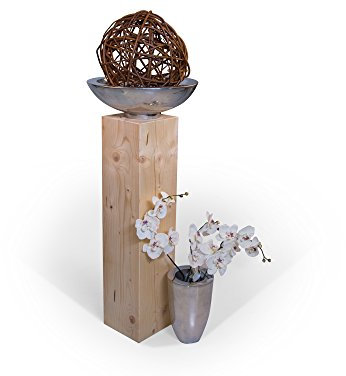 moebel-eins Blumensäule Fichte massiv Dekosäule Holzsäule Säule Landhaus Design, Natur, 17x17 cm, 80 cm