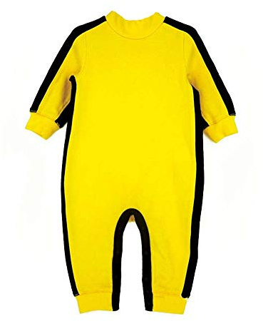 Baby Boy Cotton Long Sleeve Jumpsuit Bruce Lee Style Jumpsuit Yellow