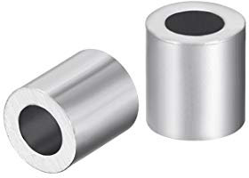 sourcing map Aluminum Wire Rope Stop Sleeve Round Cable Ferrule Loop for 5/32 Wire Rope Pack of 50