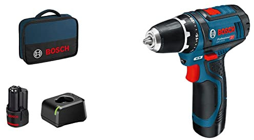 Avvitatore a batteria BOSCH PROFESSIONAL 12V GSR 12V-15, 2 x 2.0Ah + caricatore 1230, in una borsa