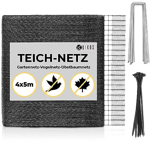 Uikos Rete ombreggiante 5x4m I Rete Anti Piccioni I Rete Antigrandine per Orto I Rete anti uccelli I Con Picchetti di Ancoraggio e Fascette stringicavo