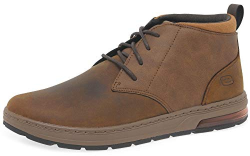 Skechers EVENSTON RENLI, Botines para Hombre, Dark Brown Leather, 40 EU