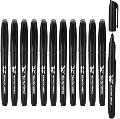 Mr. Pen Permanent Markers - 12 Pack, Fine Tip, Black