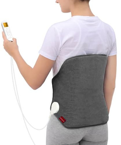 Heating Pad for Back, Comfytemp Birthday Gifts for Women Men Dad Mom, Large Electric Lower Back Heating Pad, FSA Eligible HSA Heat Pad for Period, Lumbar, Abdomen, XL Heated Belt — 11 Auto-Off, Grey