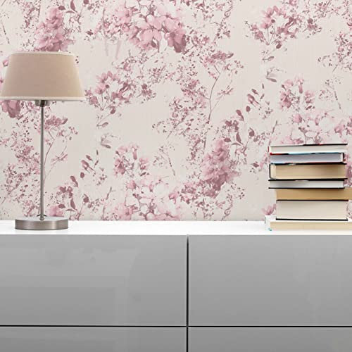 TADESSI Tapete Blumen Florentin M1-No.1301 Vliestapete Rosa Lila Floral für Wohnzimmer Schlafzimmer Küche