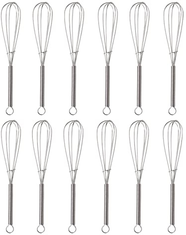 ZLKSKER Small Wire Whisks, Stainless Steel Mini Whisk, Egg Beater (5-inch/12pcs)