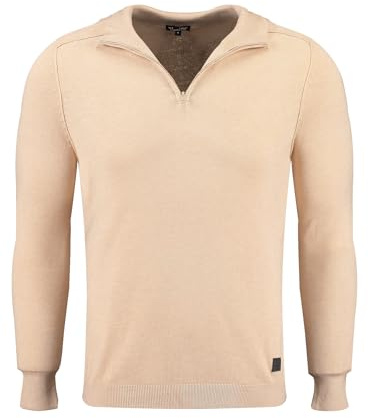 KEY LARGO Men's Agency Troyer Sweater, Beige Melt. (1006), XL
