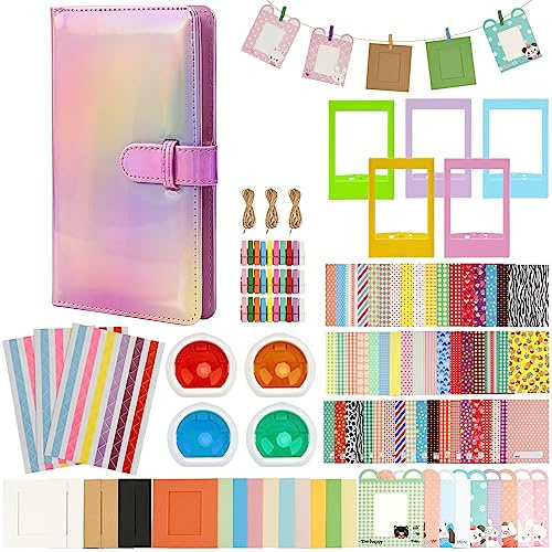 UMILKI Instax Mini Kit da 103 Pezzi, 8 in 1 Accessori Compatibile con Instax Mini 11, Inclusi Album Fotografici/Filtri/Cornice Appendibile/Adesivi per Cornici/Corda/Clip