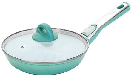 Genius Cerafit Revolution Pfanne 24 CM, Keramik antihaftbeschichtet, Bratpfanne PFAS frei mit Glasdeckel abnehmbarem Griff für alle Herdarten Induktion Backofenfest Spülmaschinenfest