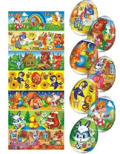 Lot of 2 x 7 Easter Egg Decoration Thermo Heat Shrink Sleeve Wraps Pysanka for 14 Easter Eggs Сhildren's