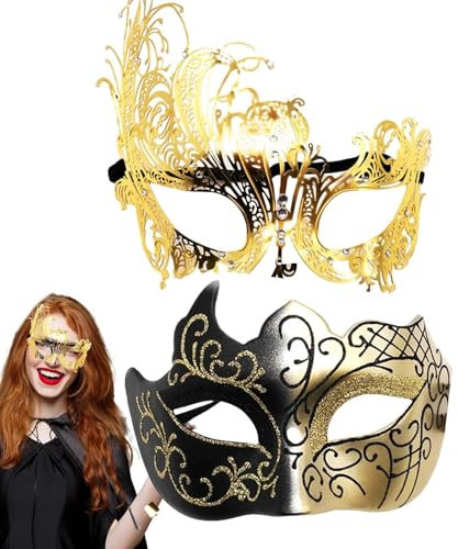 Qumiuu Spitzen-Maskerade-Maske, Maskenkostüm | Retro-Spitzen-Augenbinde | Glitzernde Kostüm-Gesichtsbedeckungen für Sie und Ihn, Partyzubehör für Damen und Herren